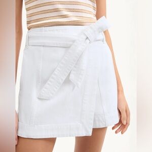 NWOT Veronica Beard Women's White Belted Agee Tie Waist Skort Size 2